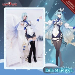 Exclusive Uwowo Genshin Impact Fanart Eula Maid Ver Cosplay Costume