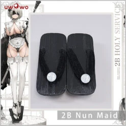 Uwowo×DISHWASHER1910 Nier: Automata 2B Nun Maid Fanart Ver. Cosplay Costume Shoes Clogs