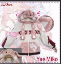 Uwowo Genshin Impact Fanart Yae Miko Casual Coat Moveable Fox Ears Cozy Jacket Cospaly -Uwowo Cosplay Sales 055DEB3A DCE2 4262 A03B D3C190FB7357