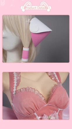 Uwowo Anime/Manga Chobits Chii Lolita Pink Bow Clamp Cosplay Costume -Uwowo Cosplay Sales 08
