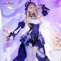 Uwowo Genshin Impact: Fischl Amy Gothic Electro New Skin Mondstadt Cosplay Costume