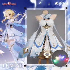 Uwowo Genshin Impact Lumine Traveler LED Female Lumine Cosplay Costumes