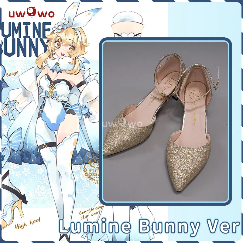 Uwowo Genshin Impact Fanart: Lumine Bunny Suit Canon Outfit Cosplay Shoes Traveler Lumine Shoes 1 Uwowo Genshin Impact Fanart: Lumine Bunny Suit Canon Outfit Cosplay Shoes Traveler Lumine Shoes