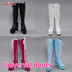 Uwowo Cosplay Shoes Universal Shoes Boots Black Blue White Rose High Tube Boots