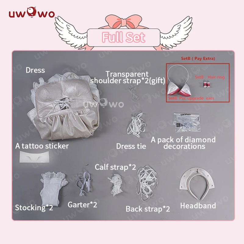 Uwowo Anime/Manga Chobits Chii White Angel Gothic Lolita Leather Dress Cosplay Costumes 7 Uwowo Anime/Manga Chobits Chii White Angel Gothic Lolita Leather Dress Cosplay Costumes - Image 7