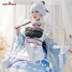 Uwowo Genshin Impact Fanart Ayaka Maid Dress Cosplay Costume