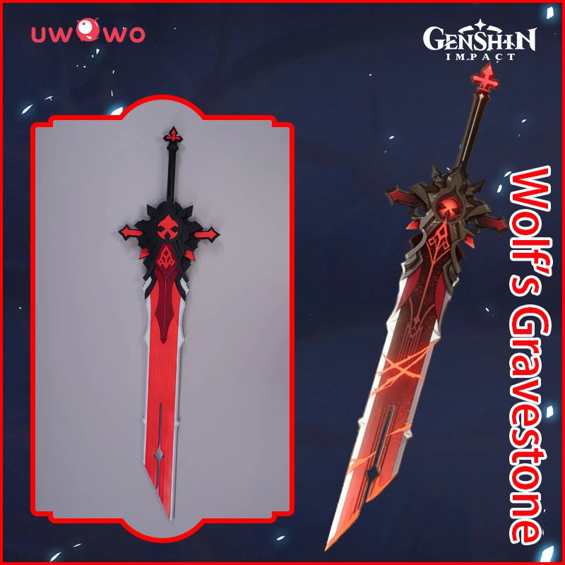 Uwowo Game Genshin Impact Diluc Weapons Wolf's Gravestone Cosplay Props Claymores Props 1 Uwowo Game Genshin Impact Diluc Weapons Wolf's Gravestone Cosplay Props Claymores Props