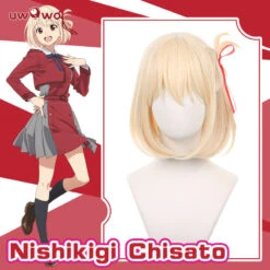 Uwowo Anime Lycoris Recoil Cosplay Wig Nishikigi Chisato Cosplay Wig Short Hair