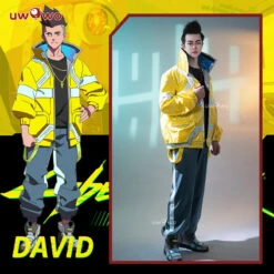 Uwowo Anime Cyberpunk: Edgerunners Cosplay David Cosplay Man Cusual Coat