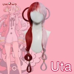 Anime One Piece Cosplay Wig Uta Cosplay Wig Red Pink Long Hair