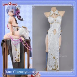 Uwowo Re:Zero Rem: Graceful Beauty Figure Ver. Chinese Dress Cosplay Costume