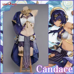 Uwowo Genshin Impact: Candace Golden Vow Sumeru Hydro Female Cosplay Costume