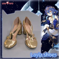 Uwowo Genshin Impact Layla Cosplay Shoes Sumeru Cryo Female Shoes