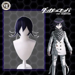 Uwowo Danganronpa Kokichi Oma Cosplay Wig The Ultimate Supreme Leader 35cm Blue Purple Short Hair