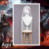 Uwowo Game Azur Lane KMS Ägir/Agir 18+ Cosplay Wig 110cm Long Sliver Grey Hair