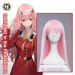 UWOWO Anime DARLING In The FRANXX Cosplay Wig Zero Two CODE:002 100cm Pink Hair