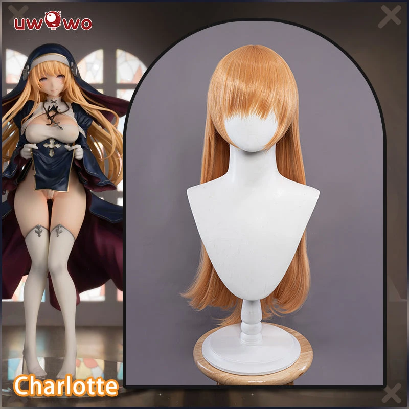 Uwowo Original Character Charlotte Figure Nun 18+ Cosplay Wig 70cm Orange Hair 1 Uwowo Original Character Charlotte Figure Nun 18+ Cosplay Wig 70cm Orange Hair