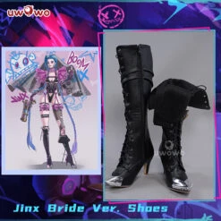 Exclusive Authorization Uwowo X Ailish: Acrane/League Of Legends Fanart Jinx Bride Ver. Cosplay Shoes