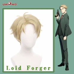 Uwowo Anime Spy X Family Cosplay Loid Forger Cosplay Costume Wig 30cm Linen Short Hair