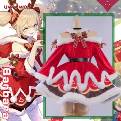 Uwowo Game Genshin Impact Christmas Holiday Barbara Cosplay Costume