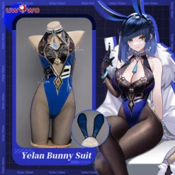Uwowo Genshin Impact Fanart: Yelan Bunny Suit Sexy Cosplay Costume