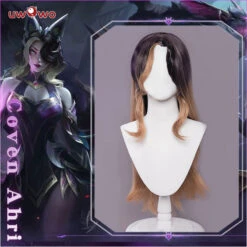 Uwowo Game League Of Legends Coven Ahri Cosplay Wig 75cm Purple Linen Hair