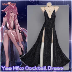 Uwowo Genshin Impact Fanart: Yae Miko Gown Cocktail Dress Formal Wear Sexy Cosplay Costume