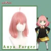 Uwowo Anime Spy X Family Cosplay Anya Forger Wig Anya Costume Wig 35cm Pink Short Hair