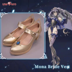 Exclusive Authorization Uwowo X Ailish: Genshin Impact Fanart Bride Ver. Mona Cosplay Shoes