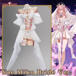 Exclusive Authorization Uwowo X Ailish: Genshin Impact Fanart Yae Miko Bride Ver. Cosplay Costume