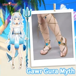 Uwowo Virtual YouTuber Gawr Gura Myth New Party Outifit Dress Cosplay Shoes Gawr Gura Shoes