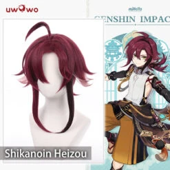 Uwowo Game Genshin Impact Cosplay Wig Shikanoin Heizou Wig 50 CM Short Hair