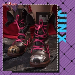 Uwowo Game League Of Legends Cosplay LOL Cos Jinx Cosplay Shoes LOL Arcane Young Ver Jinx Shoes
