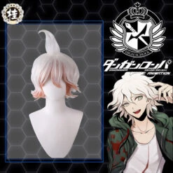 Uwowo Danganronpa Nagito Komaeda Cosplay Wig The Ultimate Lucky Student 30cm White Brown Orange Gradient Short Hair