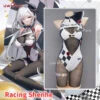 Uwowo Genshin Impact Fanart: Racing Shenhe Bodysuit Leather Cosplay Costume