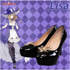Exclusive Uwowo Genshin Impact Fanart Lisa Maid Ver Cosplay Costume Shoes ( Shoes Decoration In Costume Set)