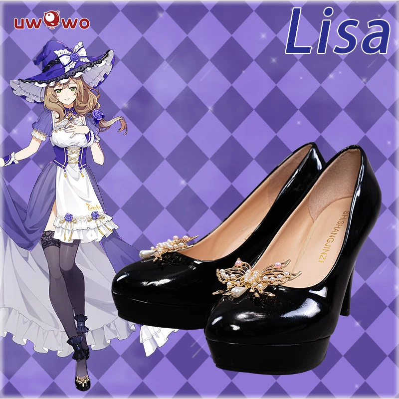 Exclusive Uwowo Genshin Impact Fanart Lisa Maid Ver Cosplay Costume Shoes ( Shoes Decoration In Costume Set) 1 Exclusive Uwowo Genshin Impact Fanart Lisa Maid Ver Cosplay Costume Shoes ( Shoes Decoration In Costume Set)