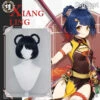 Uwowo Game Genshin Impact Xiangling Exquisite Delicacy Cosplay Wig Chef De Cuisine 30cm Dark Blue Short Hair