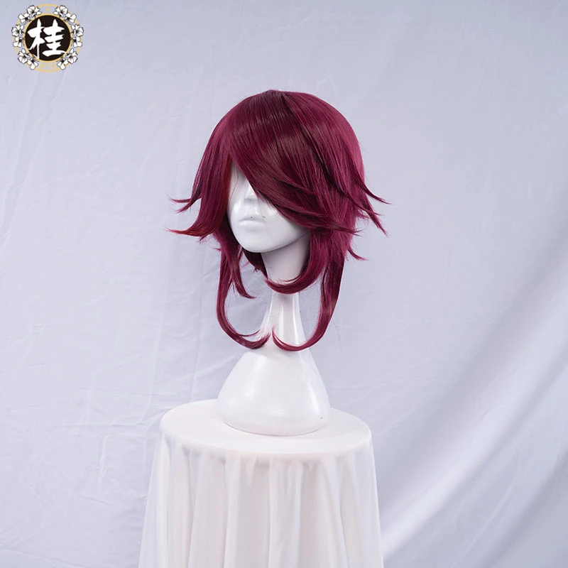 Uwowo Game Genshin Impact Rosaria Cosplay Wig 35cm Red Wine Short Hair 4 Uwowo Game Genshin Impact Rosaria Cosplay Wig 35cm Red Wine Short Hair - Image 4