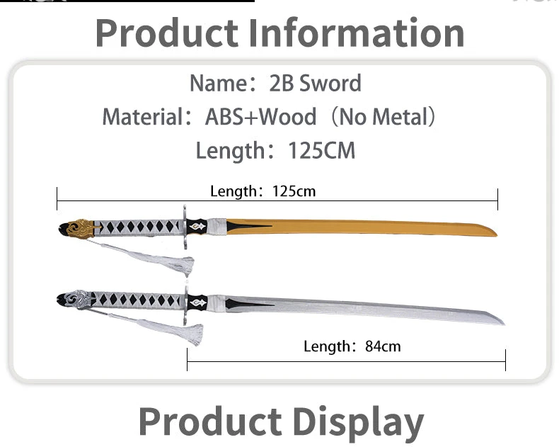 Uwowo Game Nier: Automata 2B Cosplay Props Cosplay Sword Cosplay Weapon 2 Uwowo Game Nier: Automata 2B Cosplay Props Cosplay Sword Cosplay Weapon - Image 2
