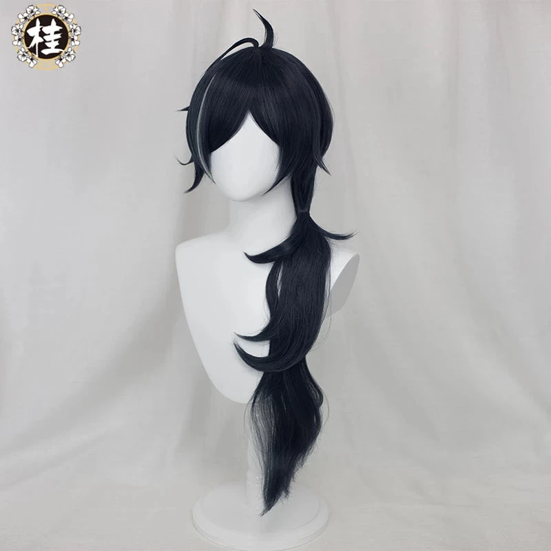 UWOWO Game Genshin Impact Kaeya Cosplay Wig 80cm Dark Blue Highlights Long Hair Heat Resistant Cosplay Wig 3 UWOWO Game Genshin Impact Kaeya Cosplay Wig 80cm Dark Blue Highlights Long Hair Heat Resistant Cosplay Wig - Image 3