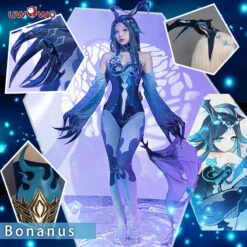 Uwowo Genshin Impact: Bonanus Hydro Yakshas Liyue Female Cosplay Costume