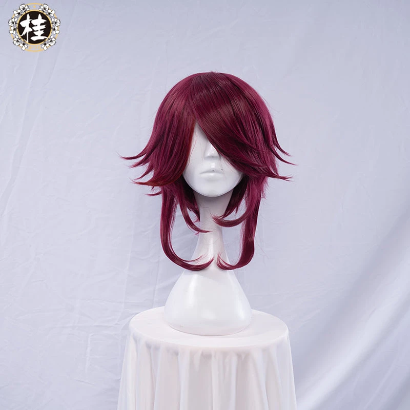 Uwowo Game Genshin Impact Rosaria Cosplay Wig 35cm Red Wine Short Hair 2 Uwowo Game Genshin Impact Rosaria Cosplay Wig 35cm Red Wine Short Hair - Image 2