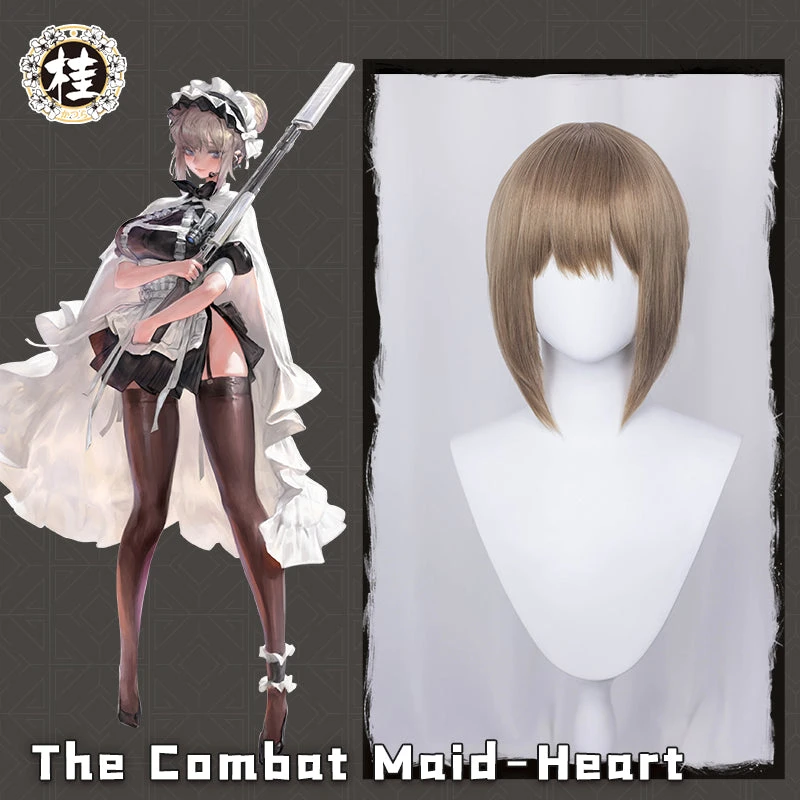 The Combat Maid Series ♥ Heart Cosplay Wig 35cm Light Brown Updo Hair 1 The Combat Maid Series ♥ Heart Cosplay Wig 35cm Light Brown Updo Hair