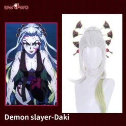 Uwowo Anime Demon Slayer: Kimetsu No Yaiba Daki Wig Daki Cosplay Long Hair