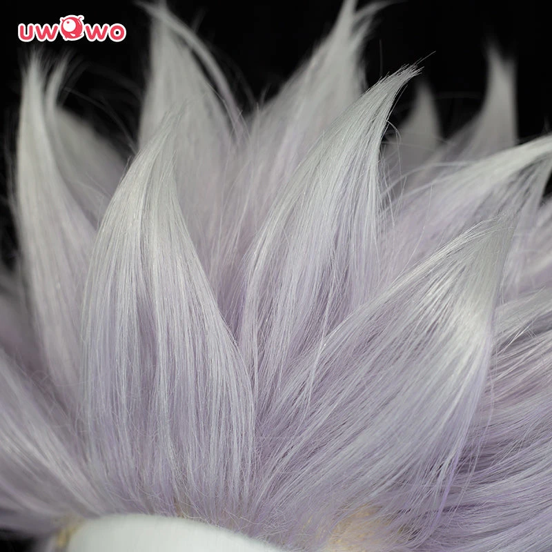 Uwowo Anime Jujutsu Kaisen Satoru Gojo Cosplay Wig (spiked Up) 28CM Light Purple White Gradient Short Hair 2 Uwowo Anime Jujutsu Kaisen Satoru Gojo Cosplay Wig (spiked Up) 28CM Light Purple White Gradient Short Hair - Image 2
