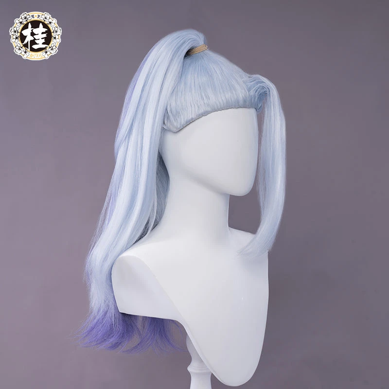 Uwowo Game League Of Legends Crystal Rose Zyra Cosplay Wig 65cm White Blue Ponytail Hair 2 Uwowo Game League Of Legends Crystal Rose Zyra Cosplay Wig 65cm White Blue Ponytail Hair - Image 2