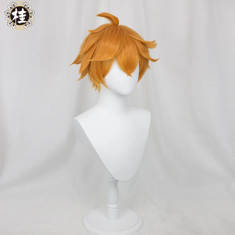 Uwowo Game Genshin Impact Tartaglia Childe Cosplay Wig 28cm Orange Short Hair 2 Uwowo Game Genshin Impact Tartaglia Childe Cosplay Wig 28cm Orange Short Hair - Image 2