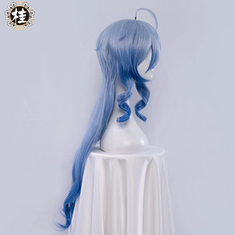 Uwowo Genshin Impact Cosplay Ganyu Plenilune Gaze Cosplay Wig 90cm Blue Wavy Hair 4 Uwowo Genshin Impact Cosplay Ganyu Plenilune Gaze Cosplay Wig 90cm Blue Wavy Hair - Image 4