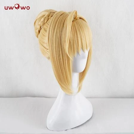 UWOWO Fate Grand Order Nero 35cm Long Gold Lace None Cosplay Wig 2 UWOWO Fate Grand Order Nero 35cm Long Gold Lace None Cosplay Wig - Image 2